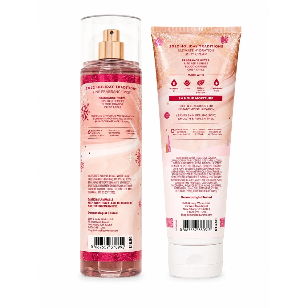 NEW! Bath & Body Works Bright Christmas Morning Body Cream Lotion Fragrance Mist
